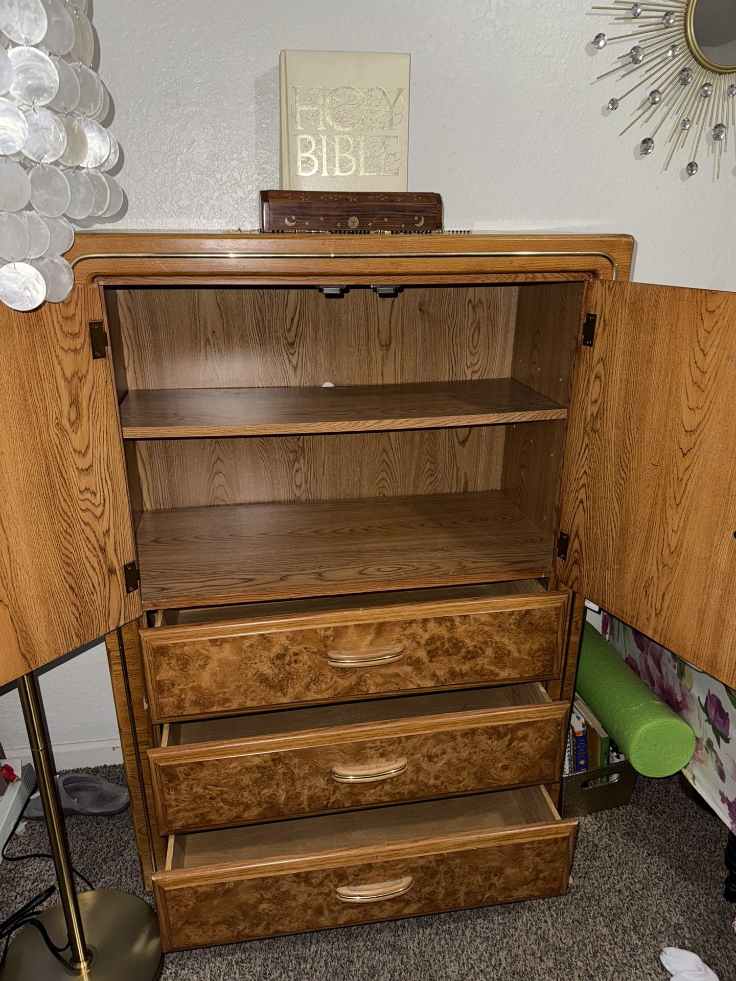 Project Dresser With 3 Drawers And Shelf Sold As Is 