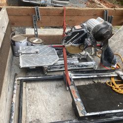 Pearl Abrasive Company Tile Saw complete With Stand And Water Tube And Pump 