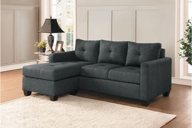 Brand new grey or brown linen reversible sectional