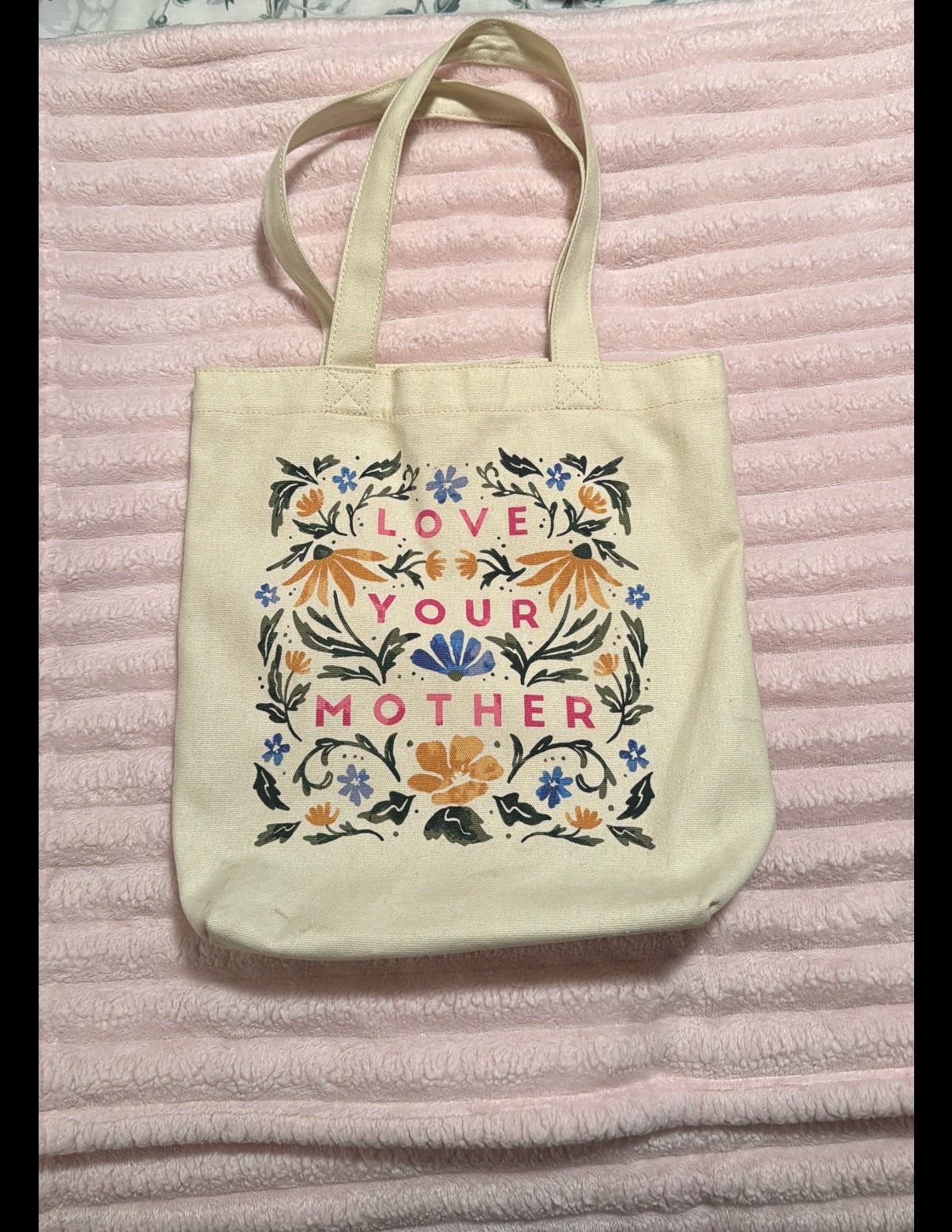 Kohl's Sonoma Cotton Tote Says Love Your Mother NWOT