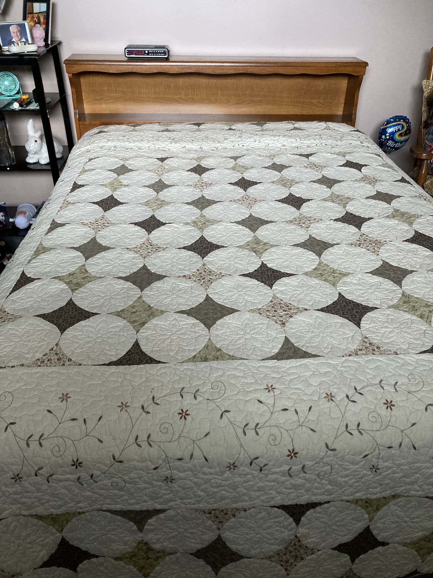 Full Bed With Headboard, Frame, Mattress, Boxspring
