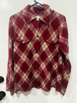 Women’s Red Plaid Shacket/Jacket XL – Cozy Fall & Winter Layer