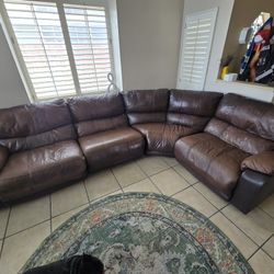 Italian Leather Sectional Couch