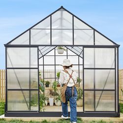 X-large Hobby Greenhouse, Walk-in Oversized Aluminum Greenhouse Winter Sunroom