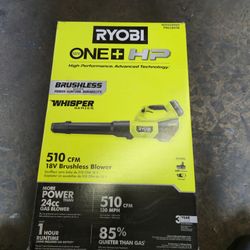 RYOBI ONE+ HP 18V Whisper Series 130 MPH 510 CFM Battery Leaf Blower with 4.0 Ah Battery And Charger