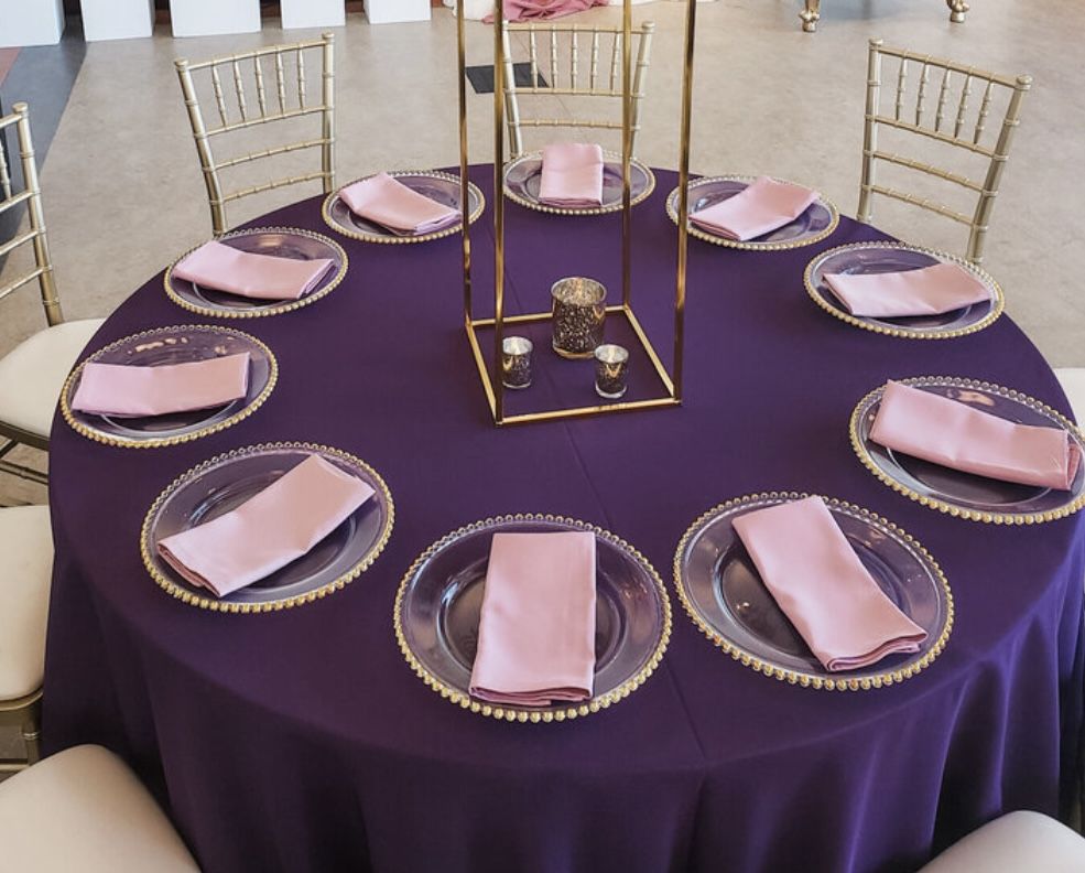 Round Plum Tablecloths
