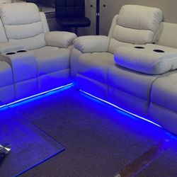 White Recliner Sectional. Ask For The Price. Not Free
