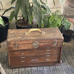 Vintage Wooden Craftsman Tool Box.