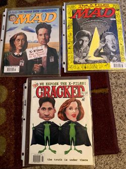 2 MAD MAGAZINES X-FILES & CRACKED MAGAZINE X-FILES LOOK!
