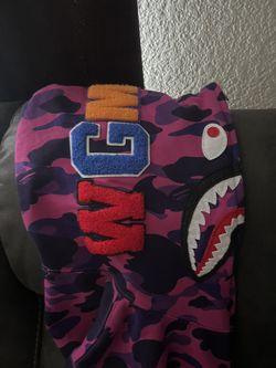Purple BAPE Shark Hoodie