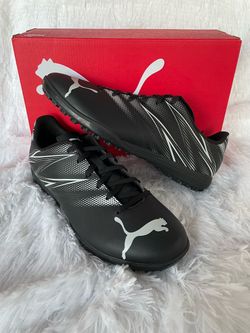 New PUMA Attacanto TT Turf Soccer Shoes Cleats Mens Size 7.5, 8, 10, 10.5, 11 and 11.5Black Silver Mist