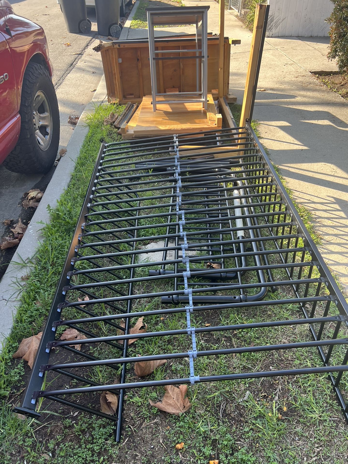 FREE CURB DESK ALSO METAL AND WOOD SCRAPS