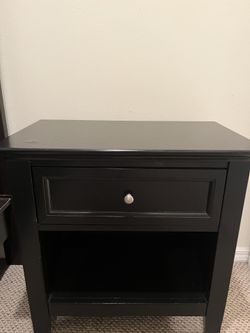 Black Wooden Nightstand Set