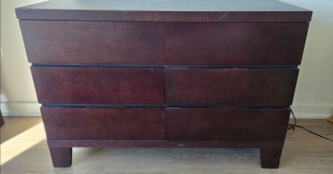 6-Drawer Wood Dresser Dark Cherry Finish
