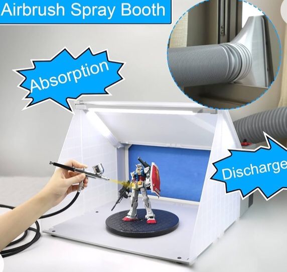 New In Box $60 Portable Airbrush Spray Booth Exhaust Extension Hose for Hobby Painting Art Craft
