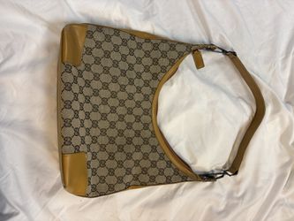 Designer Monogram Shoulder Bag – Brown/Tan with Interior Logo Tag