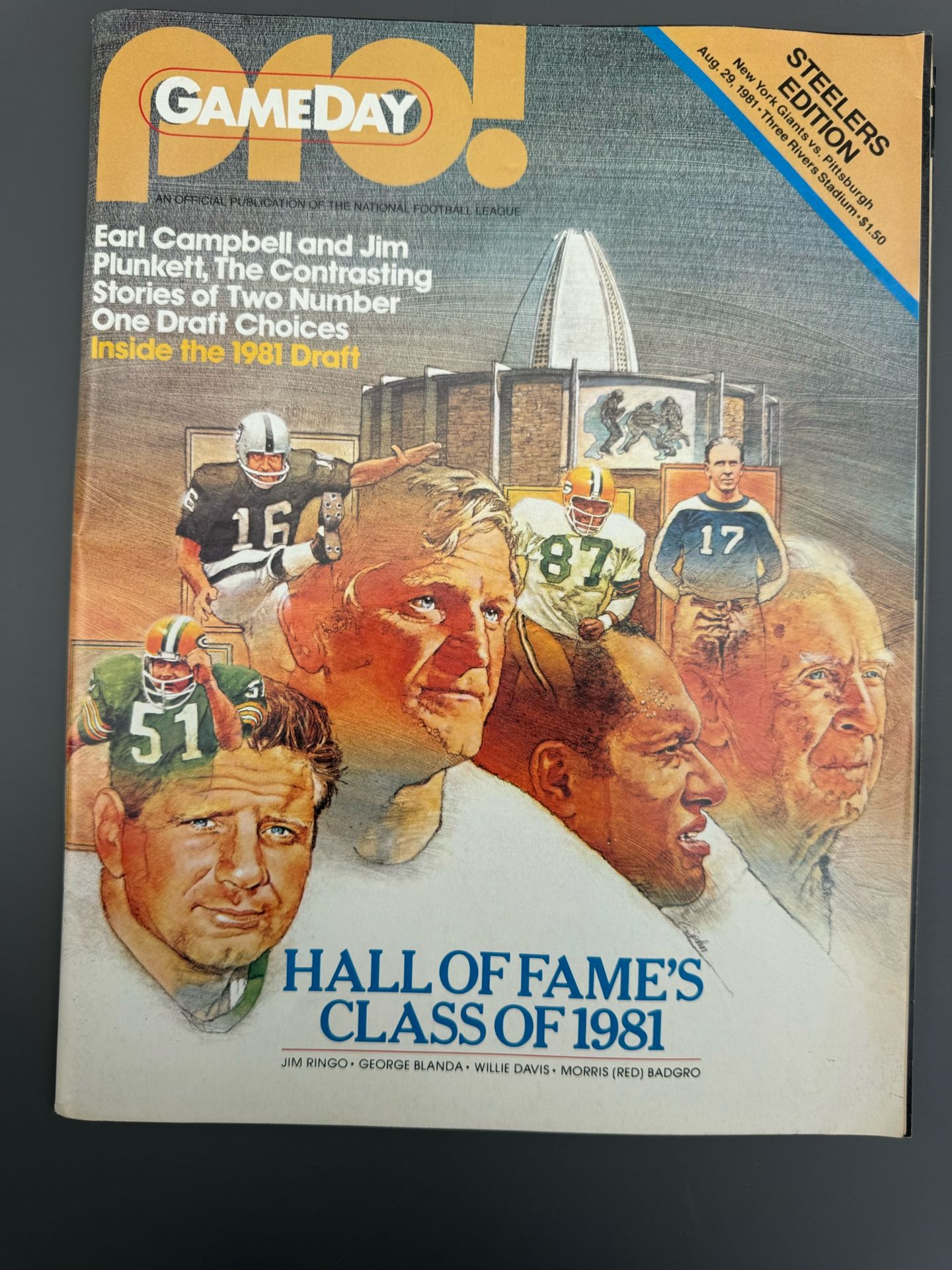 Pro NFL Magazine NY Giants Vs Pittsburgh Steelers Aug 29, 1981