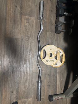 Curl bar and 2 plates
