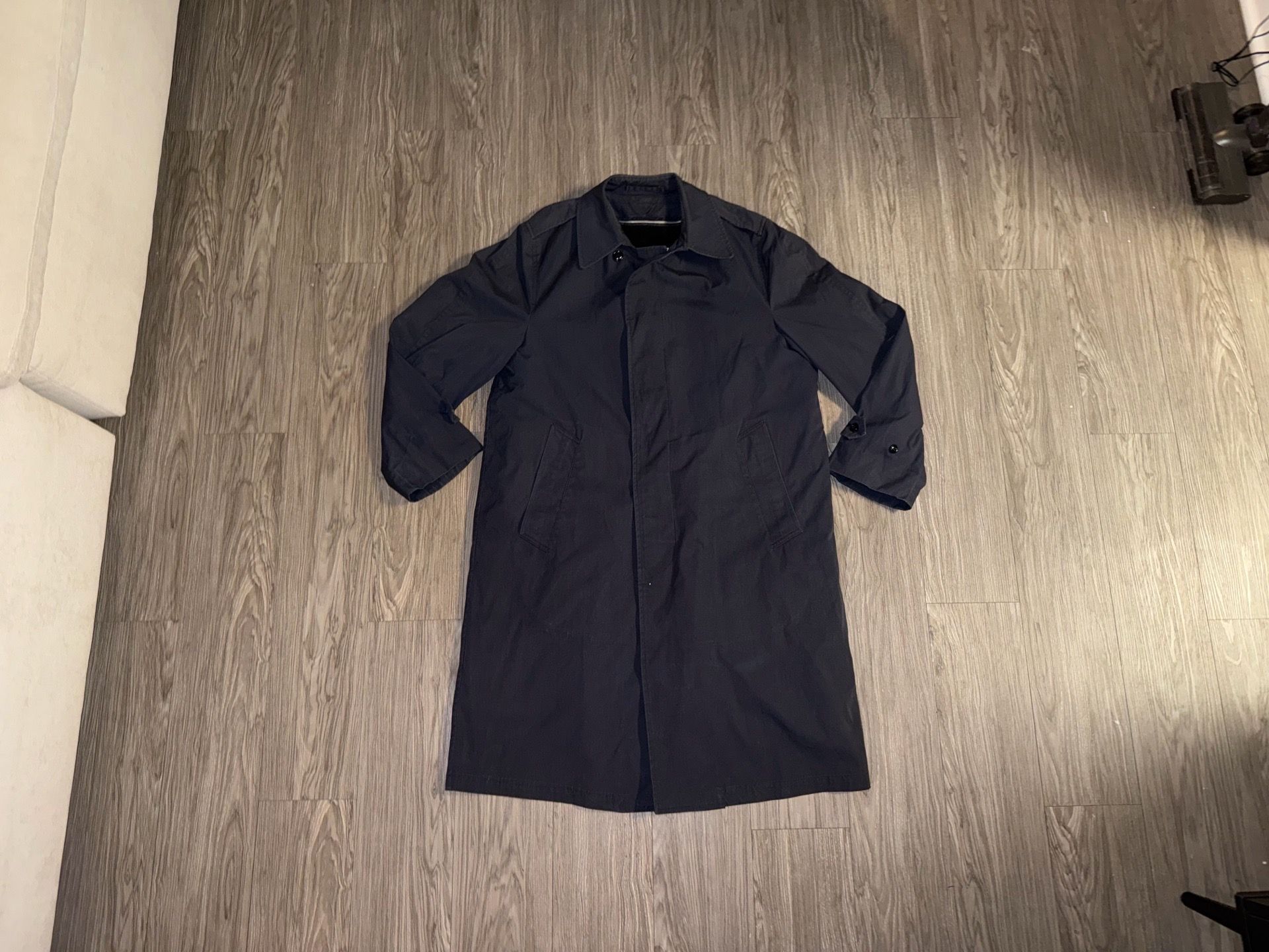 Vtg 90s All Weather US Army Trench Coat Navy Blue Removeable Liner Men's Sz 38R