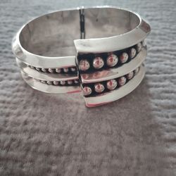 Vintage Taxco Sterling Clamp Bracelet 