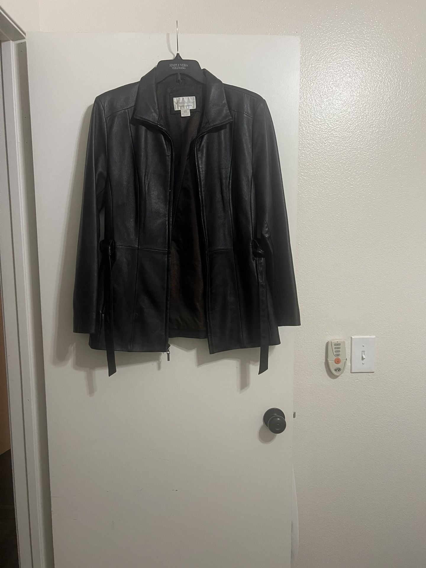 Worthington leather women’s black jacket size large from jcpenny
