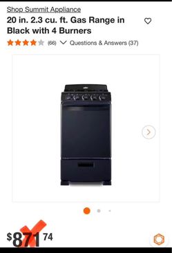 Summit Appliance 20 in. 2.3 cu. ft. Gas Range in Black with 4 Burners