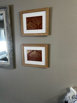 Framed Matted Metallic Lined Botanicals