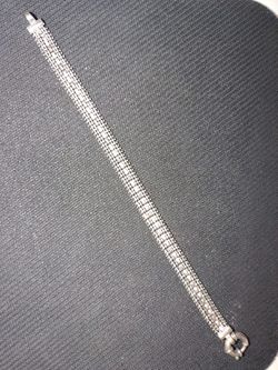 Flexible Sterling Stamped Herringbone Bracelet 