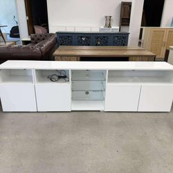79IN LED TV Stand for 75/80/85inch TV,High Glossy Modern TV Stand for Living Room