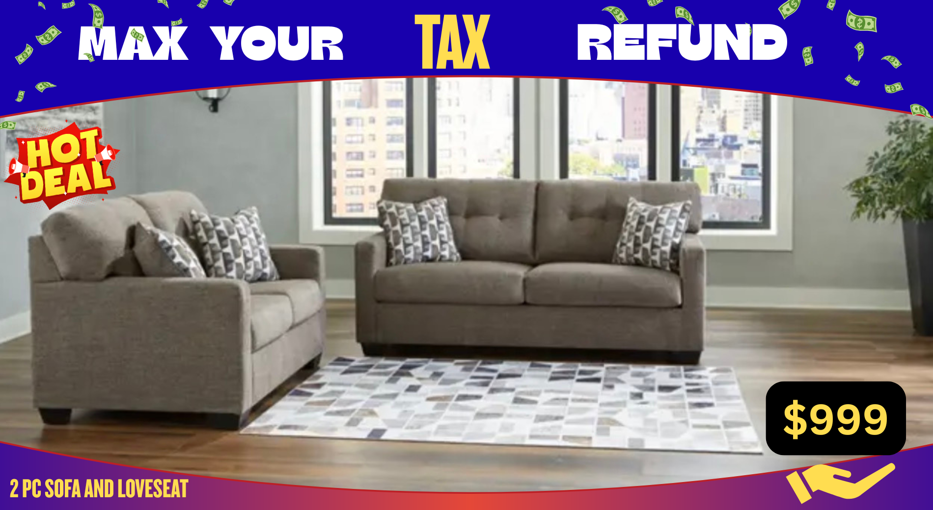 2 PC SOFA AND LOVESEAT