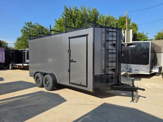 2027 New 7x16 TA3 Screwless Enclosed Trailer | Blackout | Spoiler Package | 7' Interior | Mini Split | .08 Polycor | Dexter Axles | 1235 (GRAY)