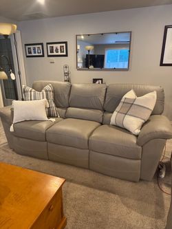 La-Z-Boy Reese design, genuine leather power reclining sofa and loveseat
