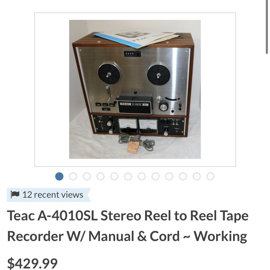 TEAC 4010 SL 1/4” reel to reel tape recorder for Sale in Portland, OR -  OfferUp