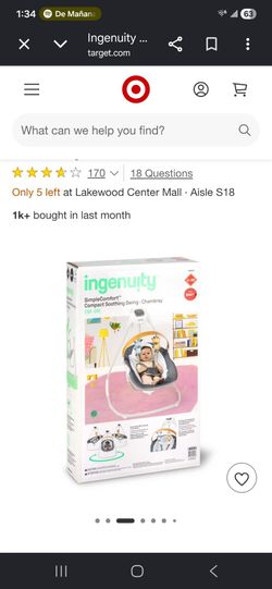 NEW! Ingenuity Baby Swing Parker