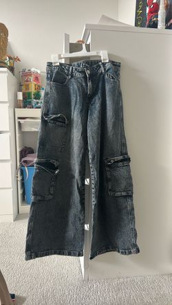 Target, cargo baggy jeans, dark blue, size 14 in kids