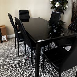 Glass top Dining table and chairs
