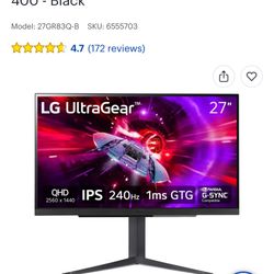 Lg  Ultragear 1440p 240hz Monitor (27gr83Q-b) 