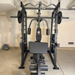 Smith Machine SM1001/FID Adj Bench/Gym Equipment/Fitness/Squat Rack/‼️⭕️WEIGHTS AND OLYMPIC BARBELL SOLD INDIVIDUALLY ⭕️‼️FREE  DELIVERY🚚  