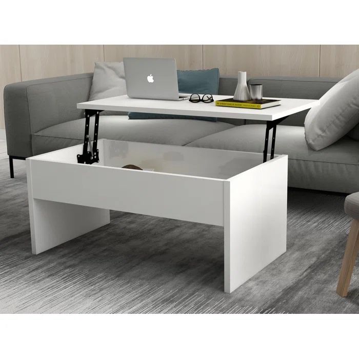 White Coffee Table With Storage