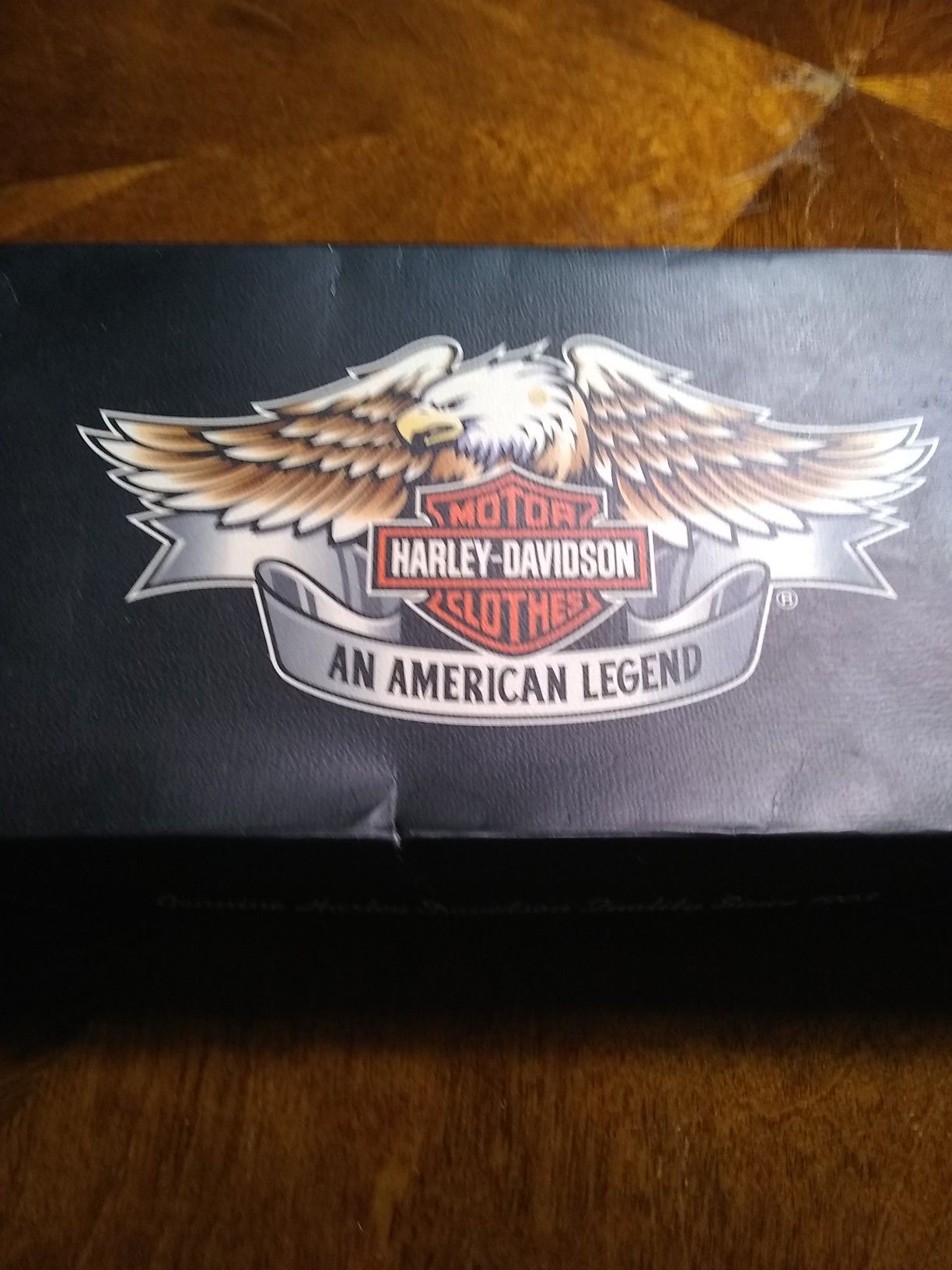 NEW IN BOX HARLEY DAVIDSON Leather and Silver MONEY CLIP