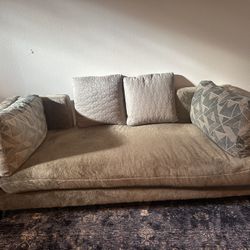 Sofa Couch Grey Low Profile 
