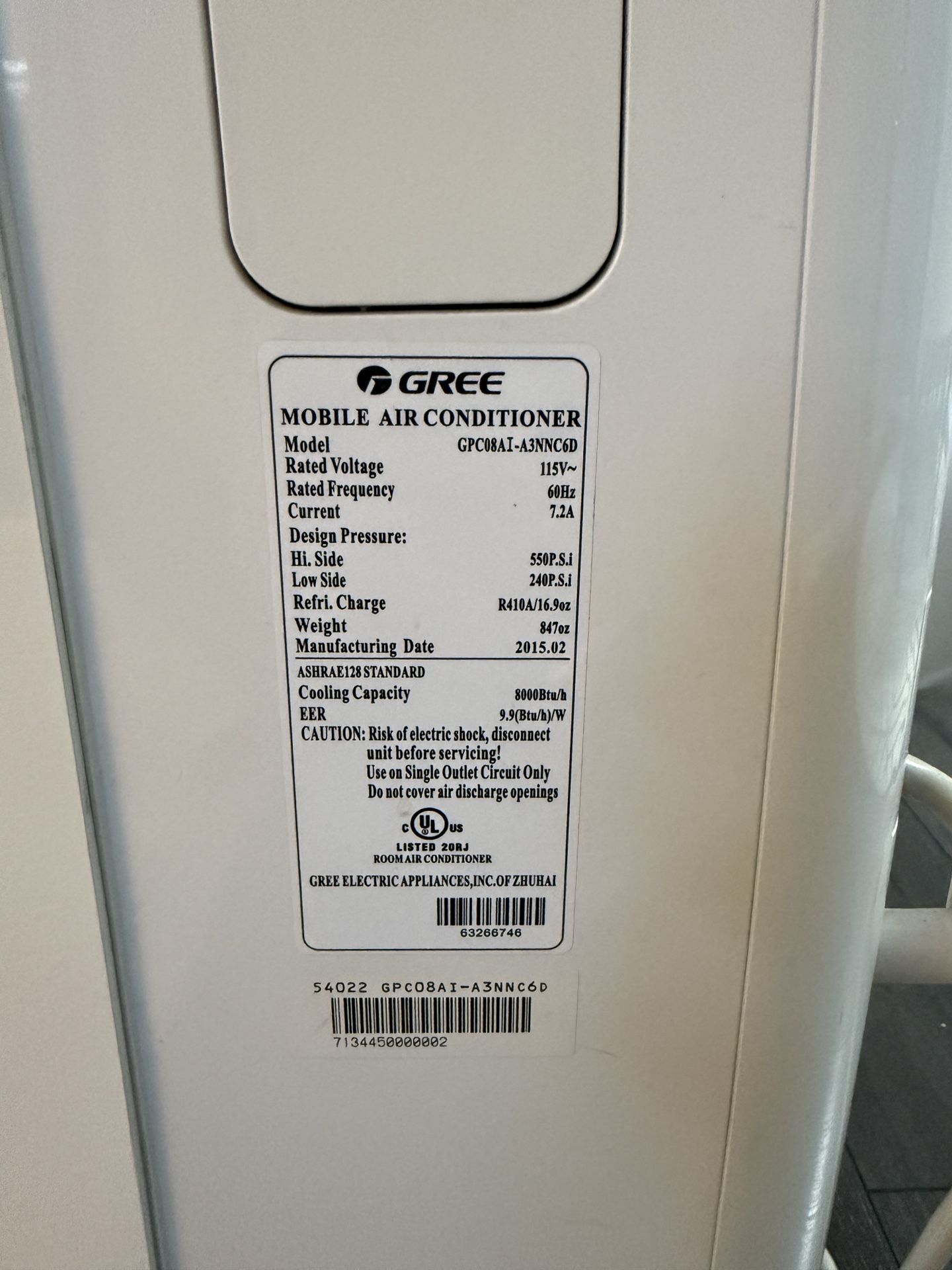 Gree Portable Air Conditioner β 8000 BTU (Model