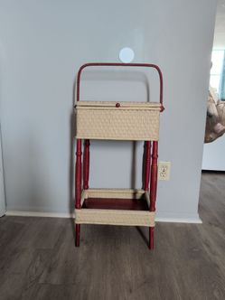 Antique Sewing Basket Table