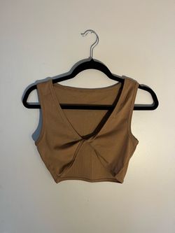 Blushmark Tan Ribbed Crop Top