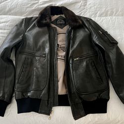 Vintage Leather Bomber Jacket 40