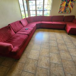 Big Red Sectional Couch Sofa