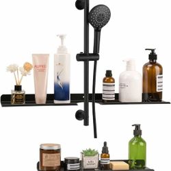 Brand new Enlanbur Bathroom Shower Organizer, 2 Pack Adhesive Shower Caddy, Wall Mounted Shower Shelves for Inside Shower, Black Shower Rack