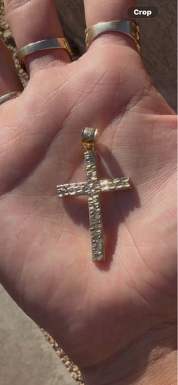 10kt Gold nugget Cross Pendant