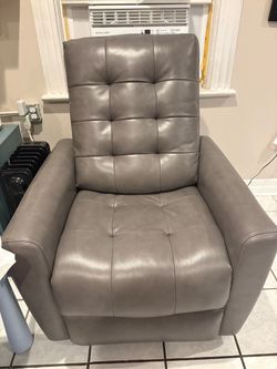 Gray Leather Recliner Chair