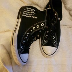 Converse Chuck Taylor Men All Star Hi Seek Peace Black White Snakers